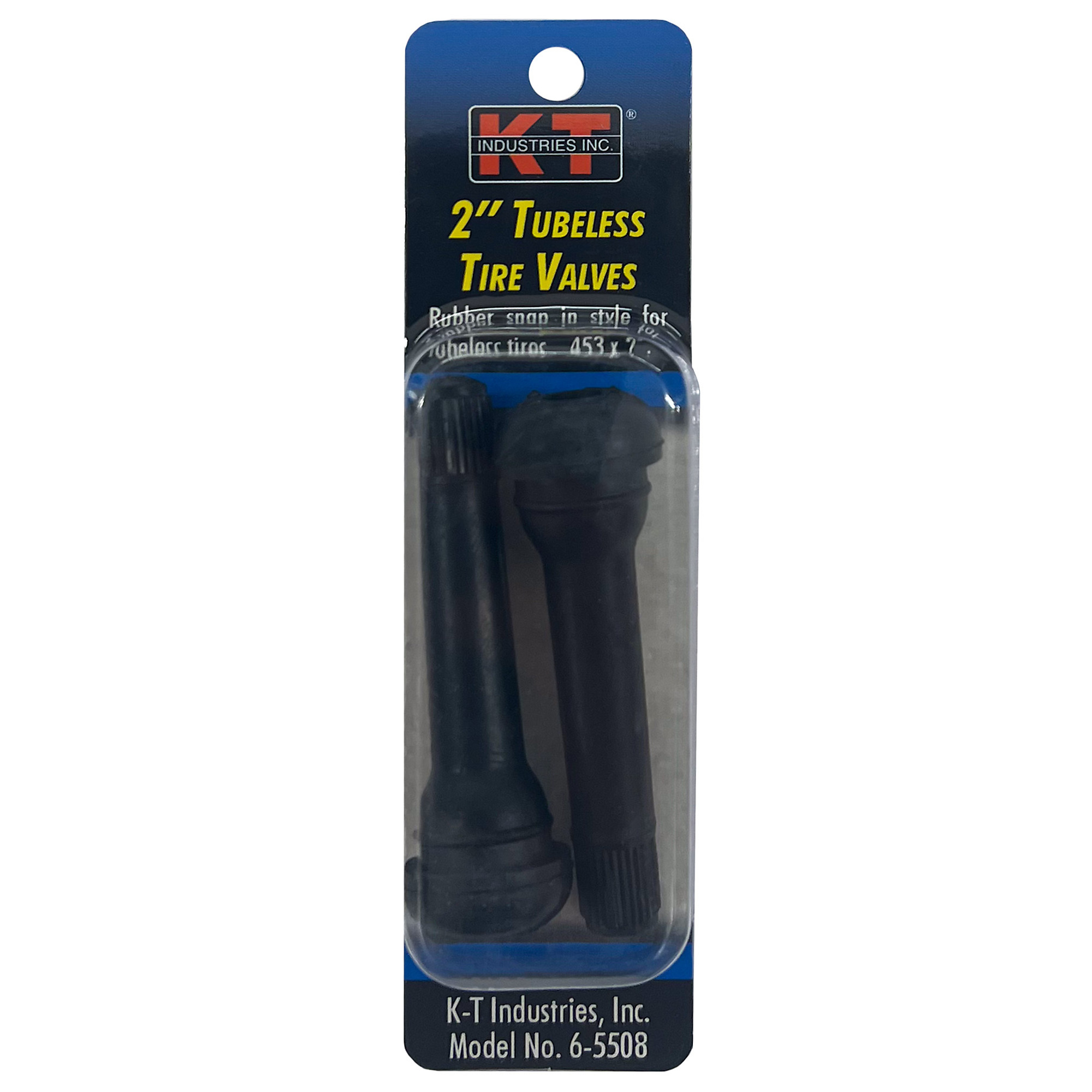 K-T Industries Rubber Snap-In Valve — 2in., .453in. Dia., 60 PSI, 2 Pk., Model# 6-5508